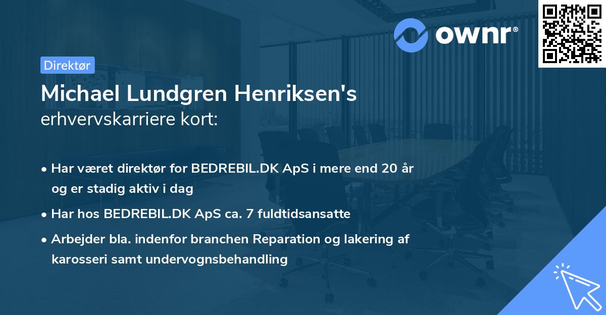 Michael Lundgren Henriksen's erhvervskarriere kort
