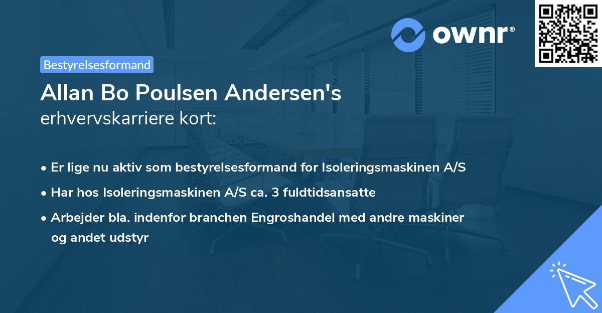 Allan Bo Poulsen Andersen's erhvervskarriere kort