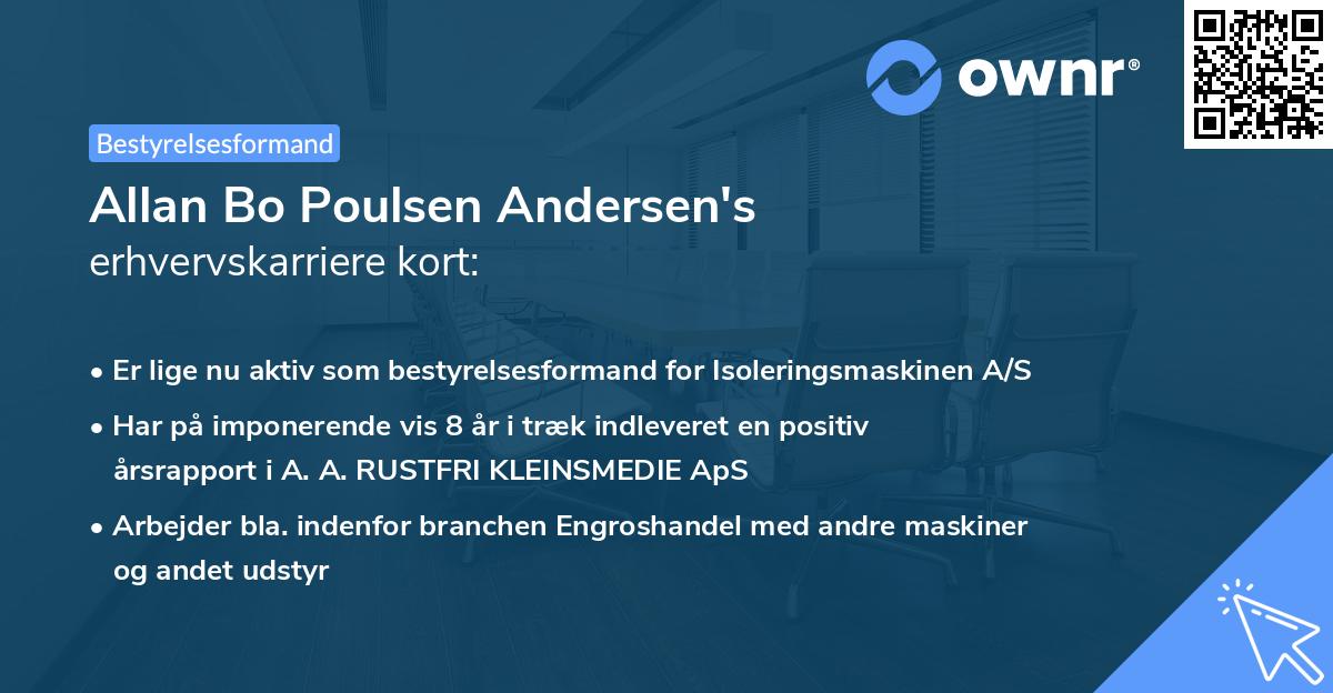 Allan Bo Poulsen Andersen's erhvervskarriere kort