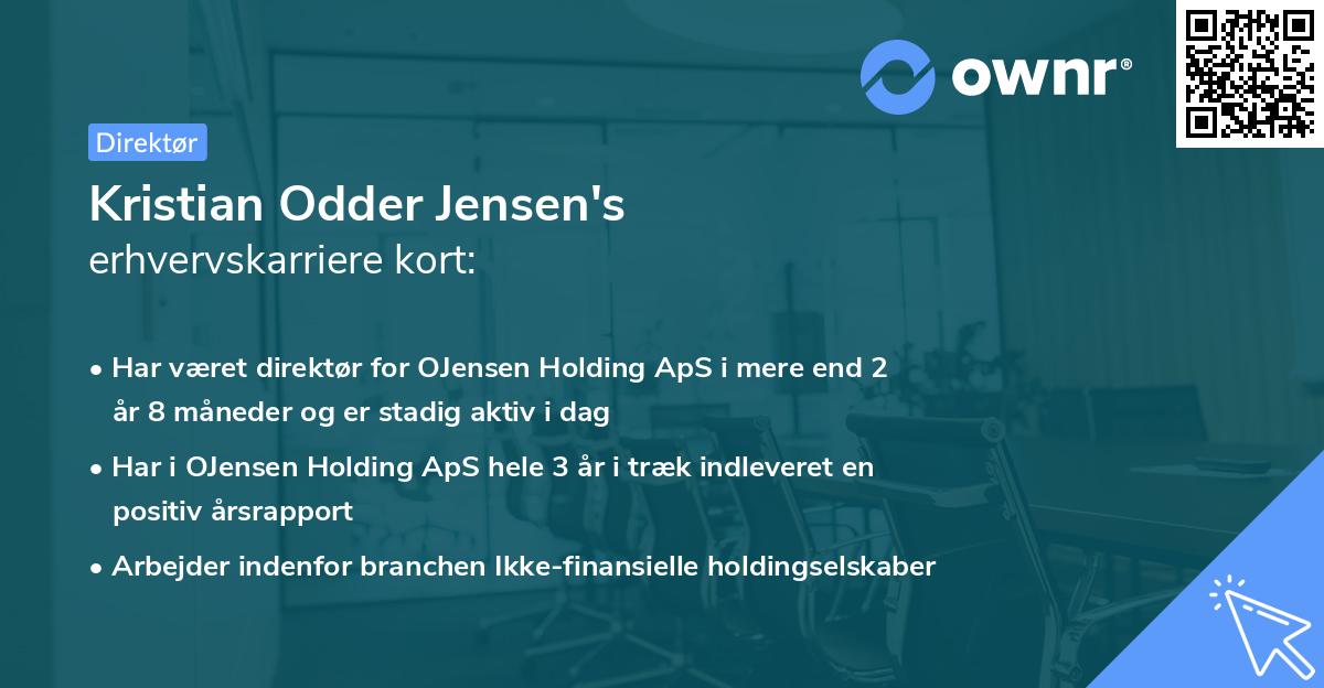 Kristian Odder Jensen's erhvervskarriere kort