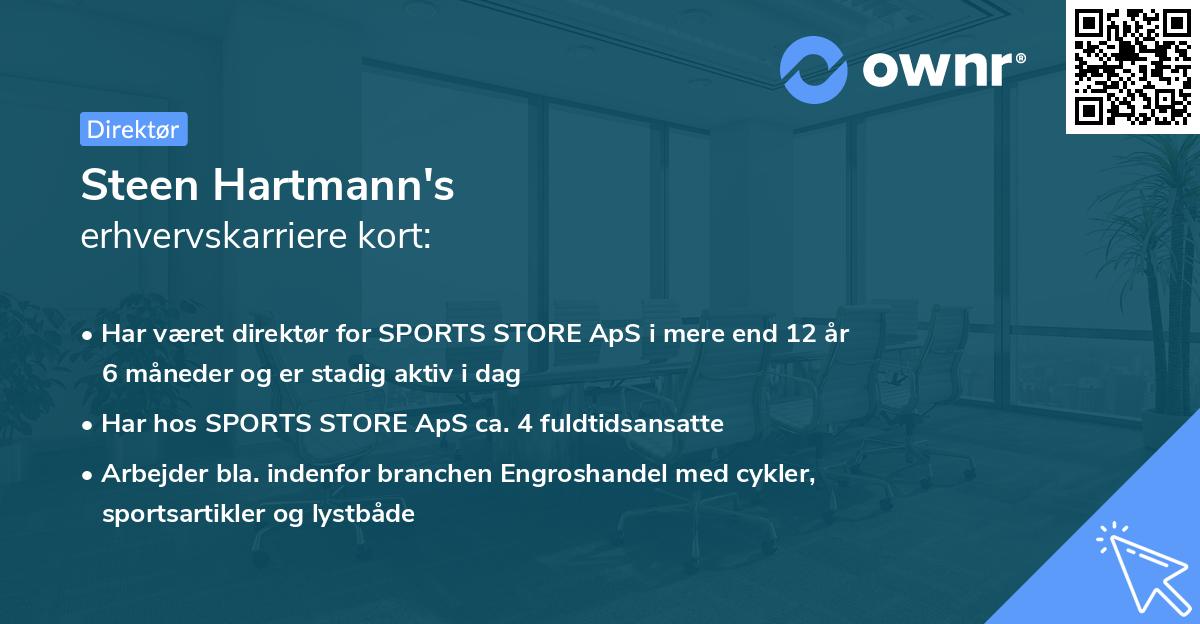 Steen Hartmann's erhvervskarriere kort