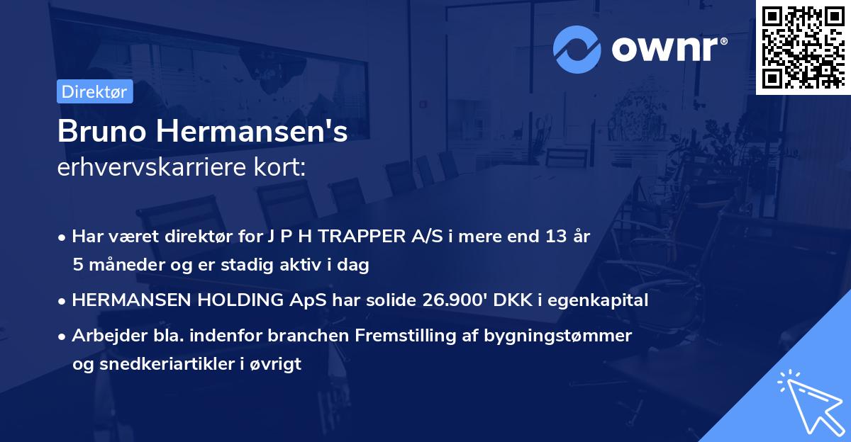 Bruno Hermansen's erhvervskarriere kort