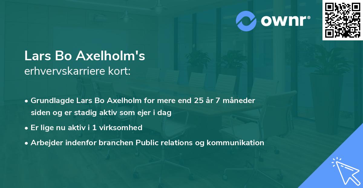 Lars Bo Axelholm's erhvervskarriere kort