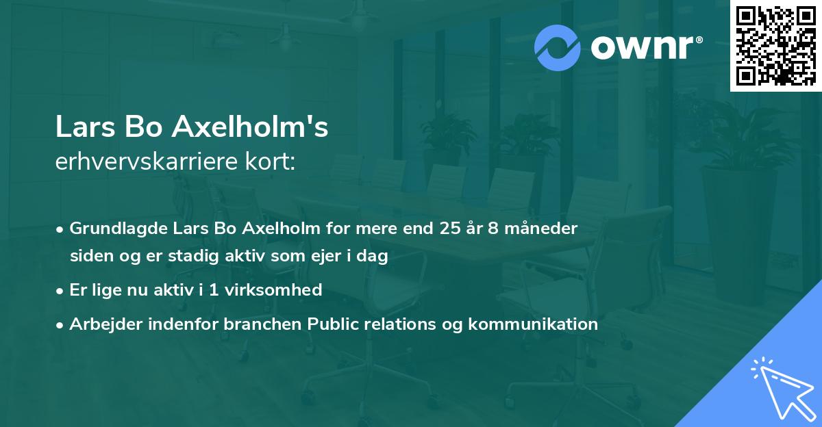 Lars Bo Axelholm's erhvervskarriere kort