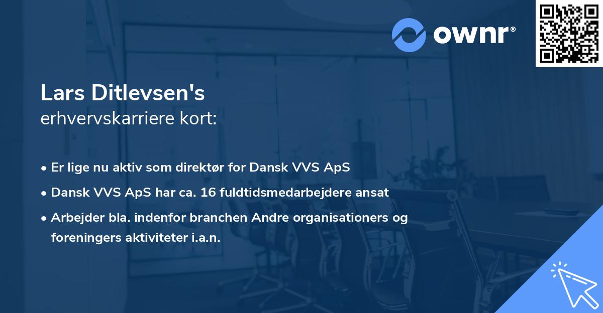 Lars Ditlevsen's erhvervskarriere kort