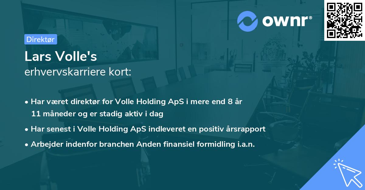 Lars Volle's erhvervskarriere kort