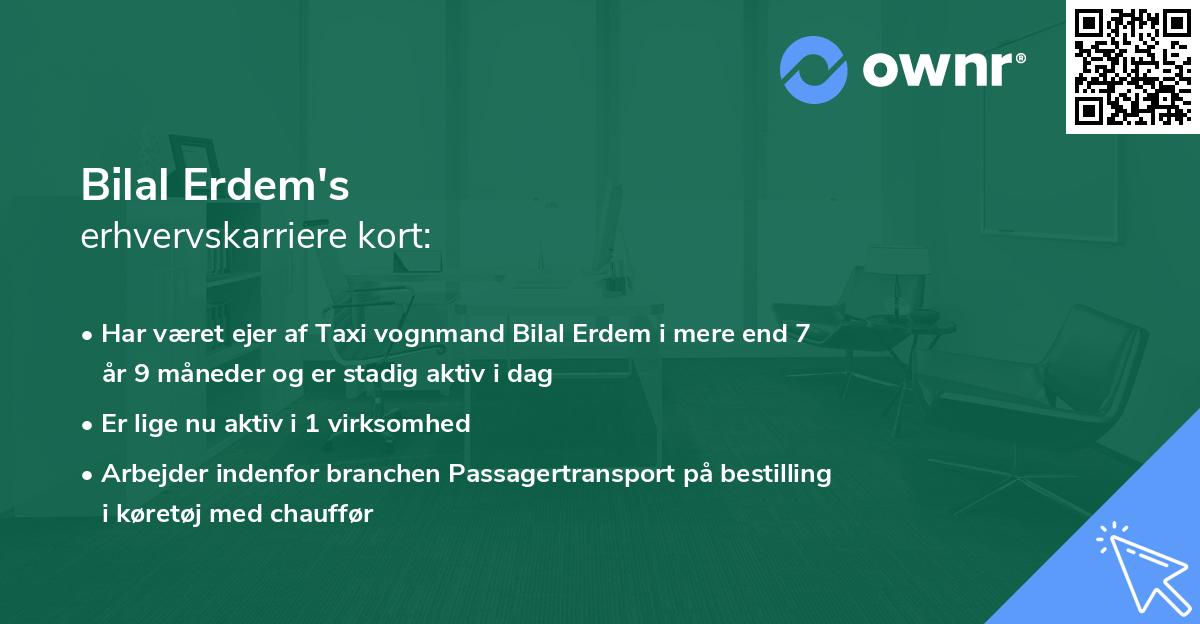Bilal Erdem's erhvervskarriere kort