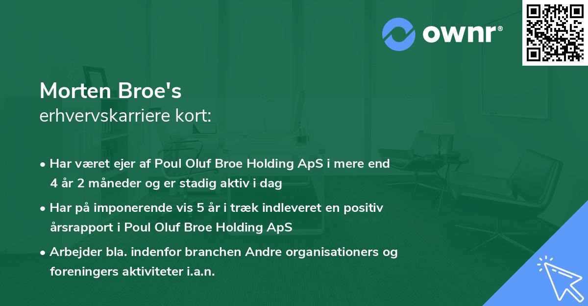 Morten Broe's erhvervskarriere kort