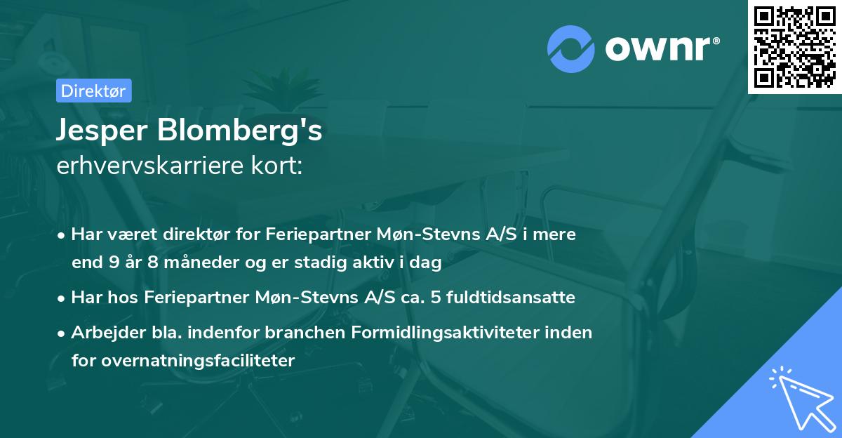 Jesper Blomberg's erhvervskarriere kort
