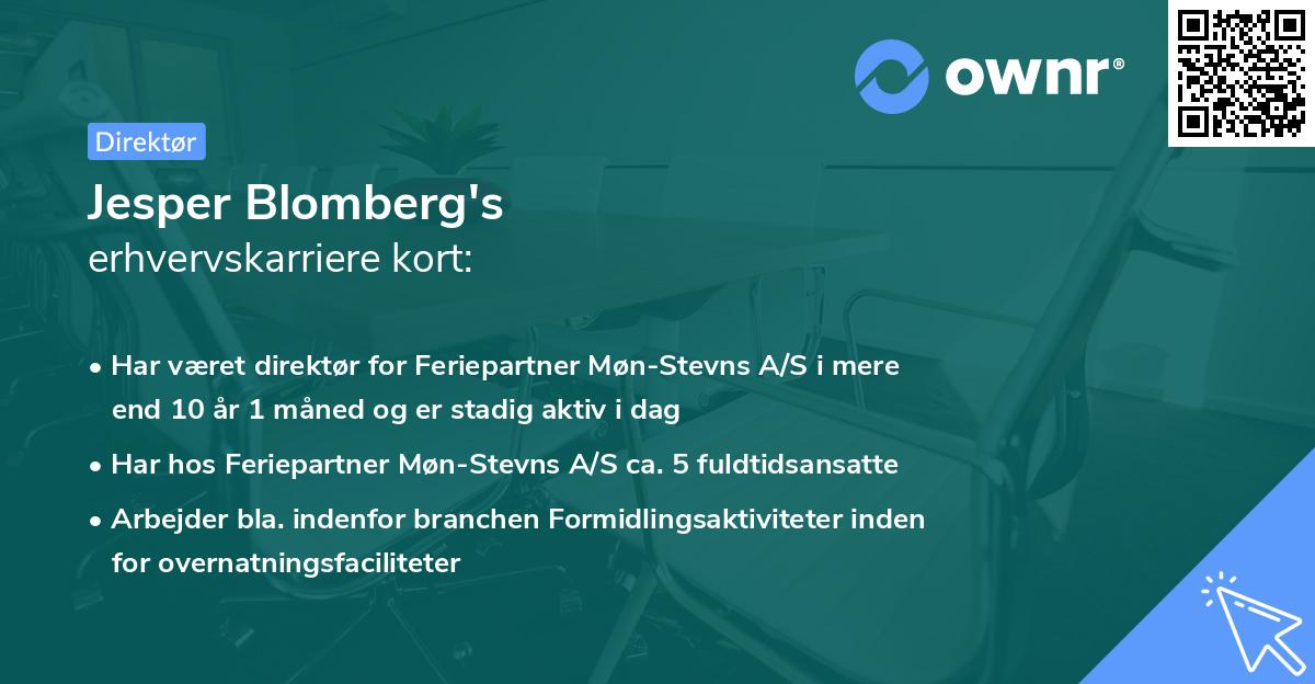 Jesper Blomberg's erhvervskarriere kort
