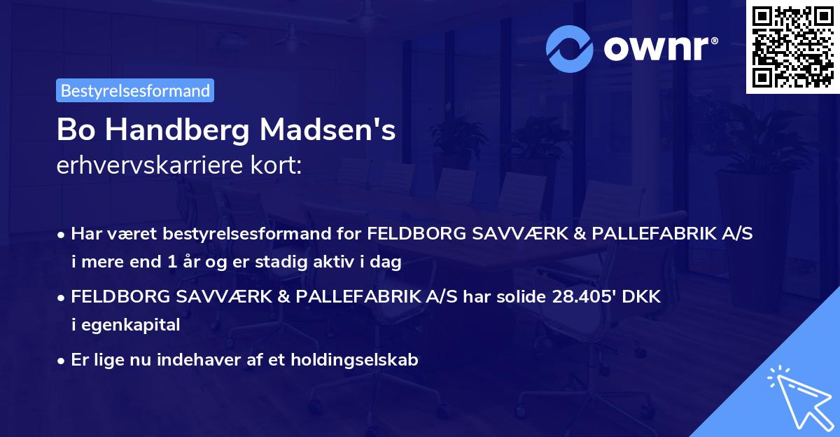 Bo Handberg Madsen's erhvervskarriere kort