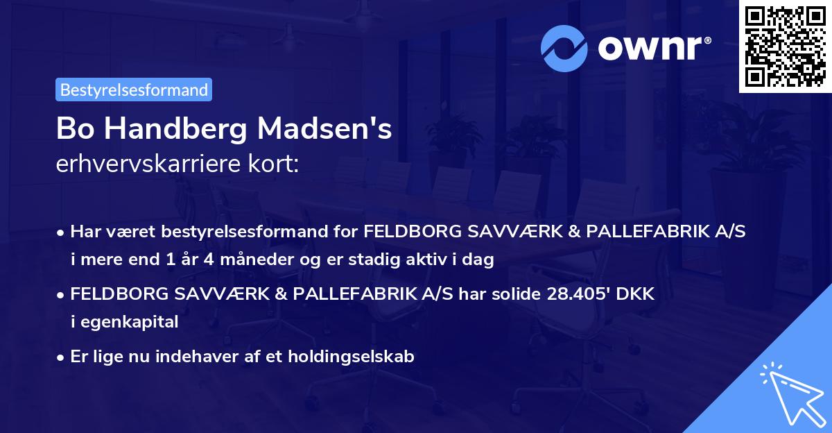 Bo Handberg Madsen's erhvervskarriere kort