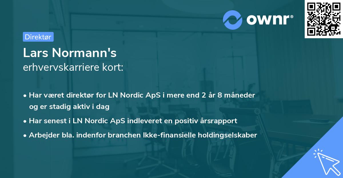 Lars Normann's erhvervskarriere kort