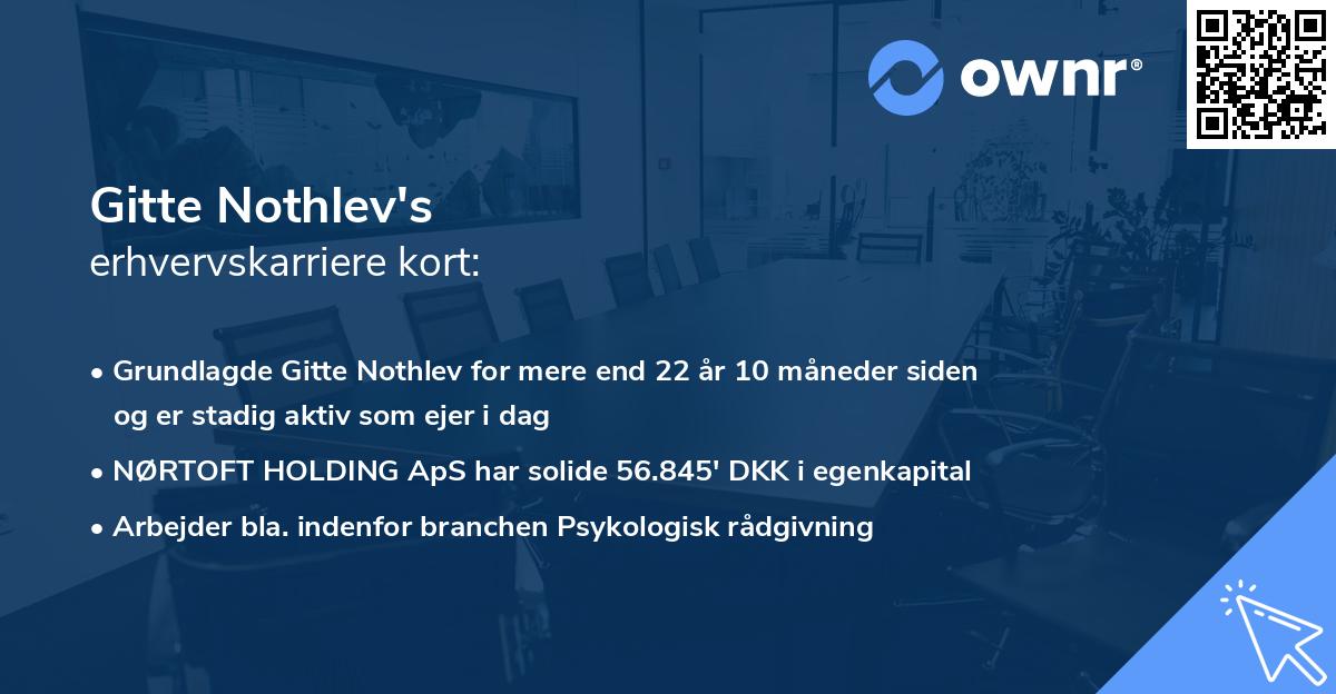 Gitte Nothlev's erhvervskarriere kort