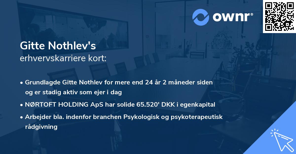 Gitte Nothlev's erhvervskarriere kort