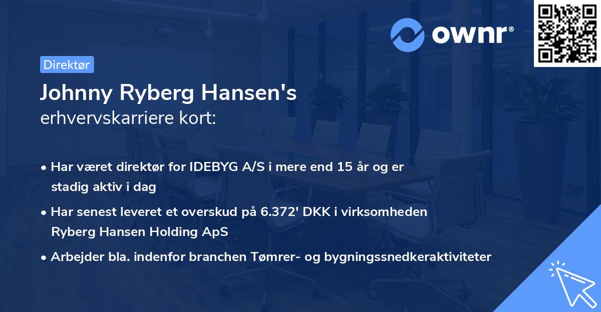 Johnny Ryberg Hansen's erhvervskarriere kort