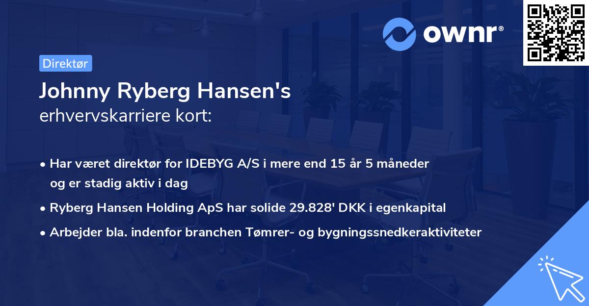 Johnny Ryberg Hansen's erhvervskarriere kort