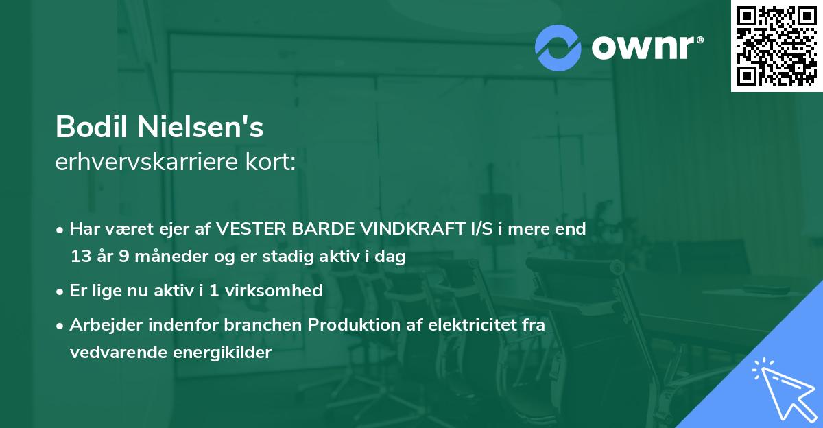 Bodil Nielsen's erhvervskarriere kort