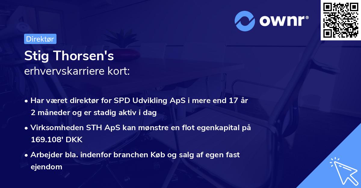 Stig Thorsen's erhvervskarriere kort