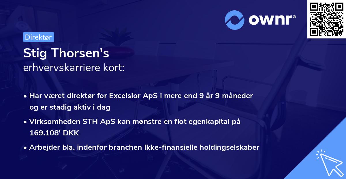 Stig Thorsen's erhvervskarriere kort