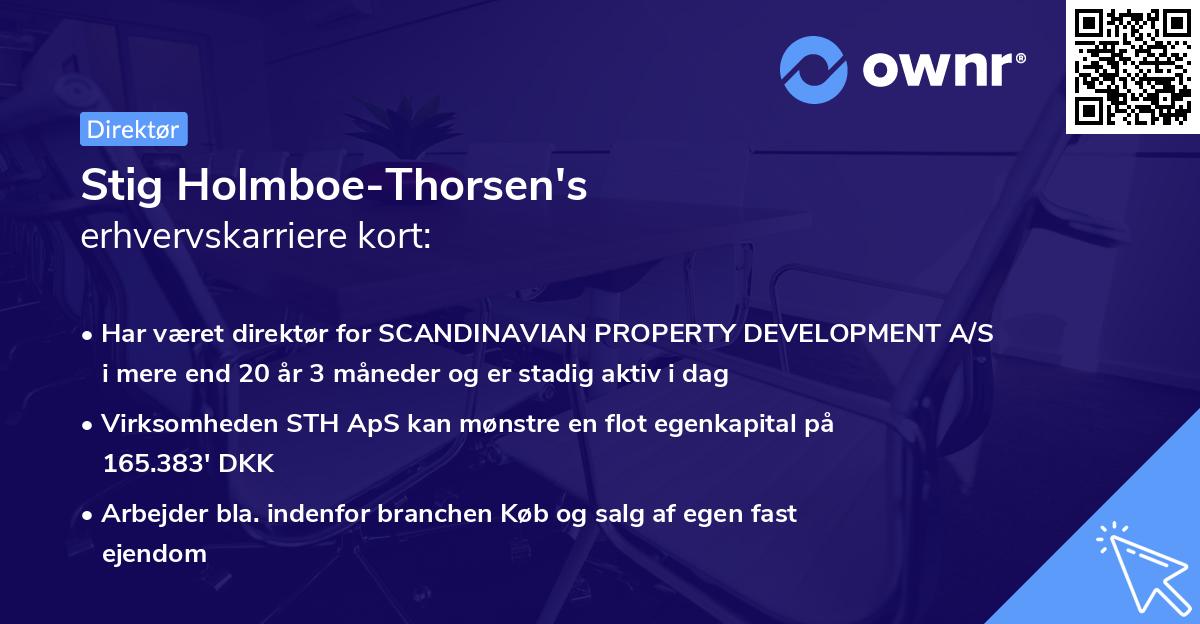 Stig Holmboe-Thorsen's erhvervskarriere kort