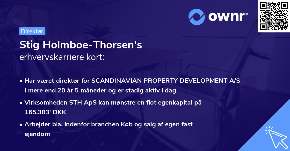 Stig Holmboe-Thorsen's erhvervskarriere kort