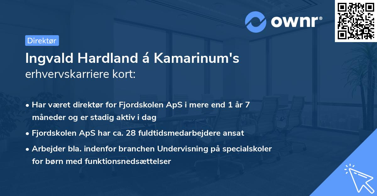 Ingvald Hardland á Kamarinum's erhvervskarriere kort