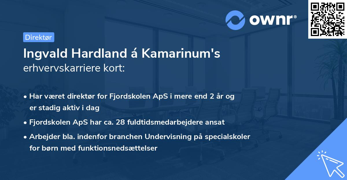 Ingvald Hardland á Kamarinum's erhvervskarriere kort