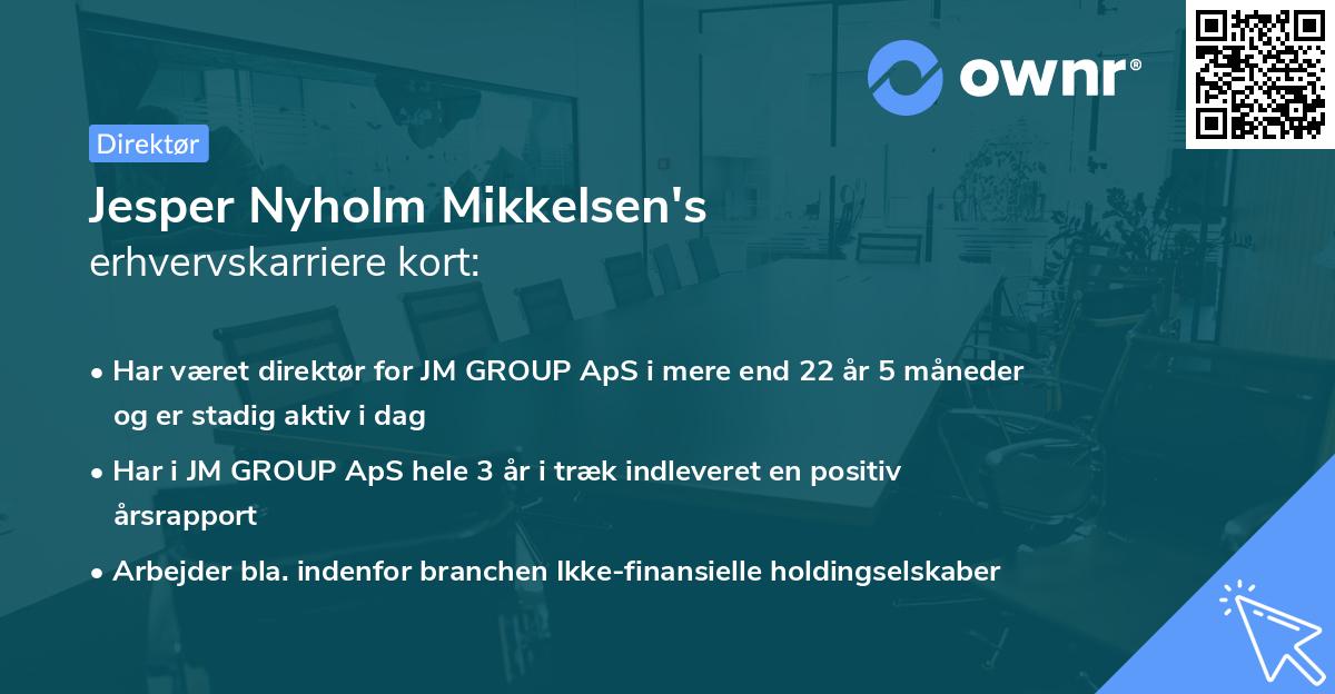 Jesper Nyholm Mikkelsen's erhvervskarriere kort