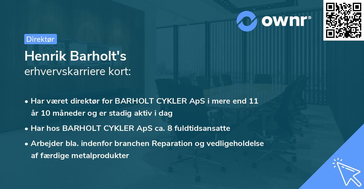 Henrik Barholt's erhvervskarriere kort