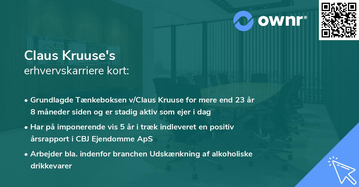 Claus Kruuse's erhvervskarriere kort