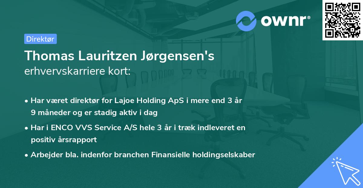 Thomas Lauritzen Jørgensen's erhvervskarriere kort