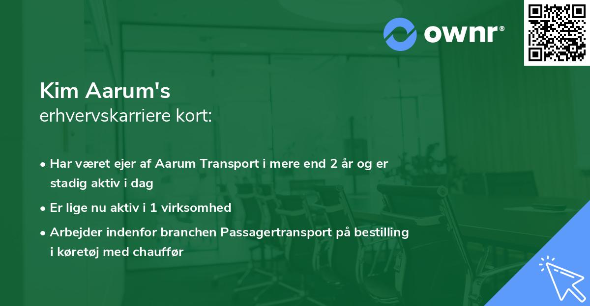 Kim Aarum's erhvervskarriere kort