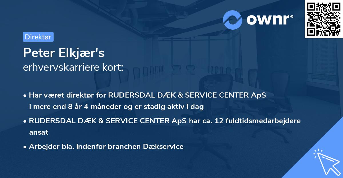 Peter Elkjær's erhvervskarriere kort
