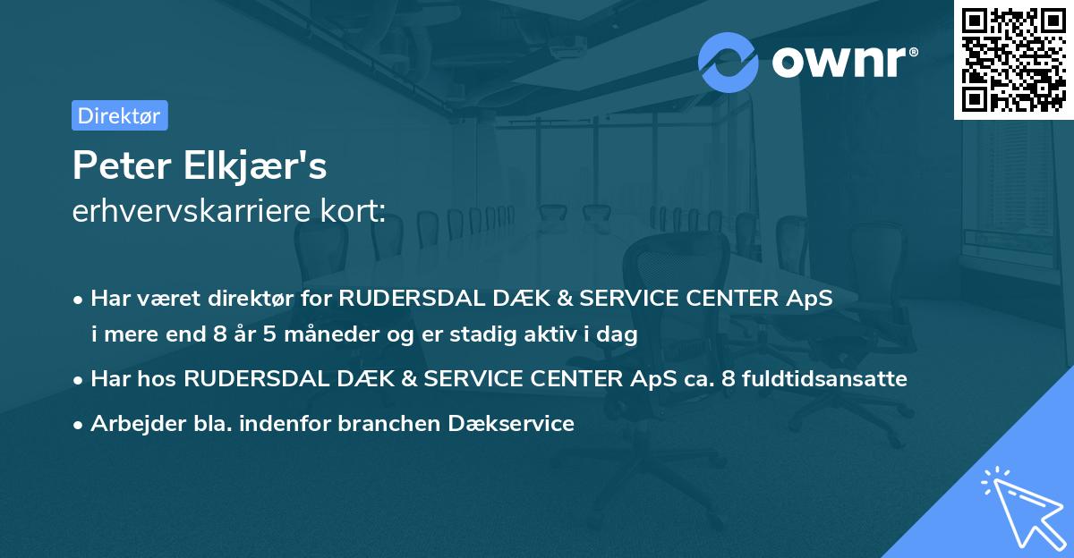 Peter Elkjær's erhvervskarriere kort