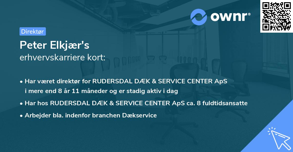Peter Elkjær's erhvervskarriere kort