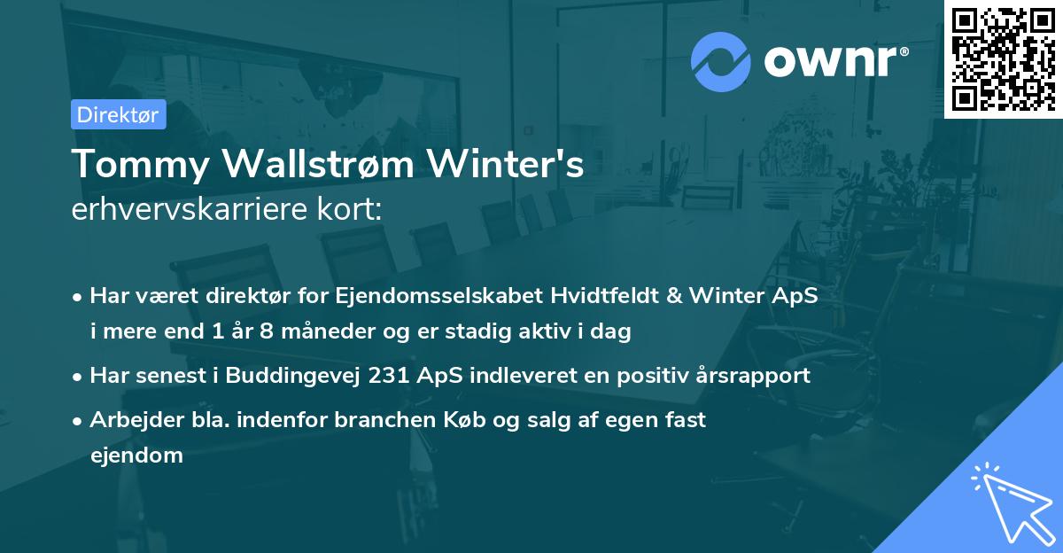 Tommy Wallstrøm Winter's erhvervskarriere kort