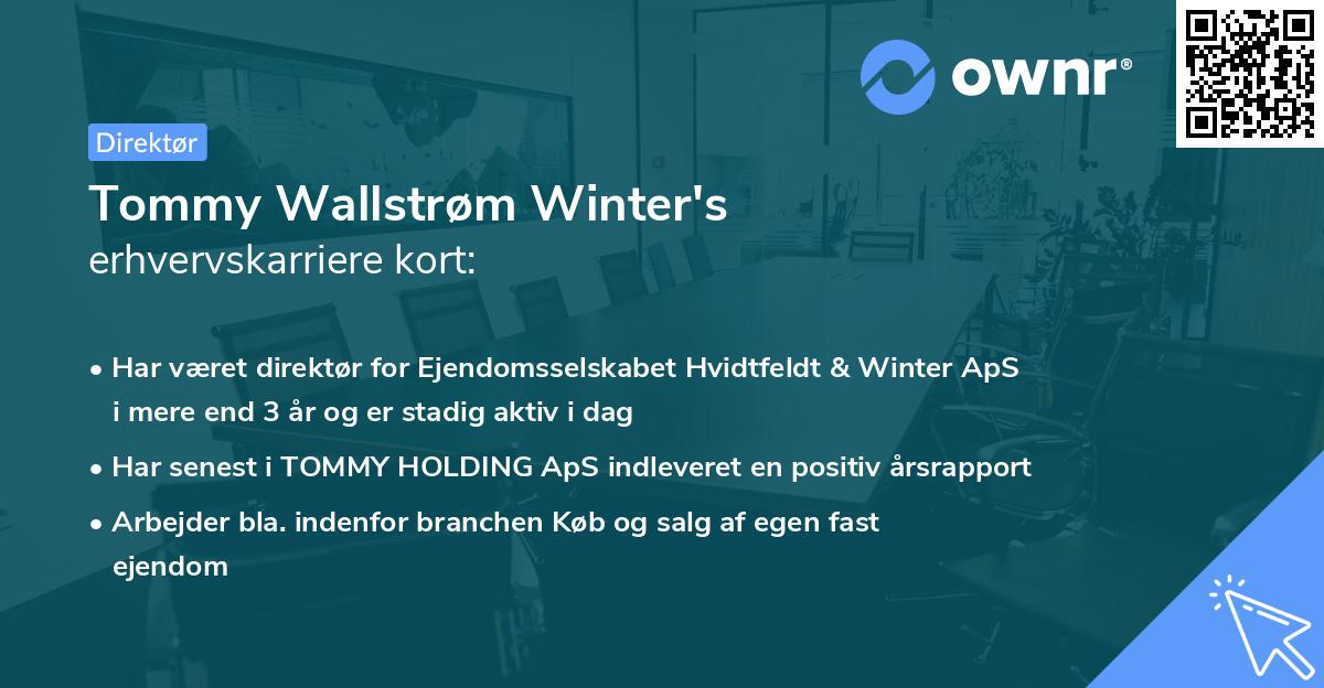 Tommy Wallstrøm Winter's erhvervskarriere kort