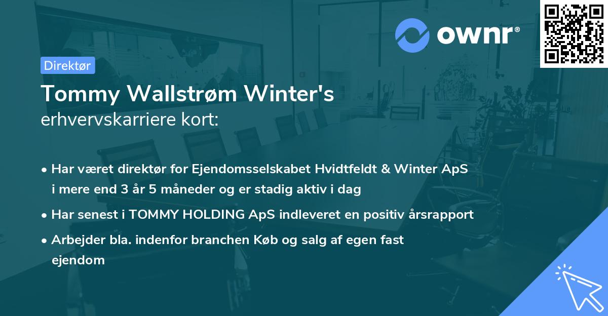 Tommy Wallstrøm Winter's erhvervskarriere kort