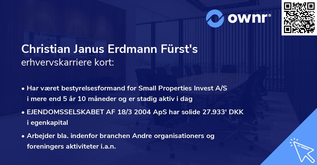 Christian Janus Erdmann Fürst's erhvervskarriere kort