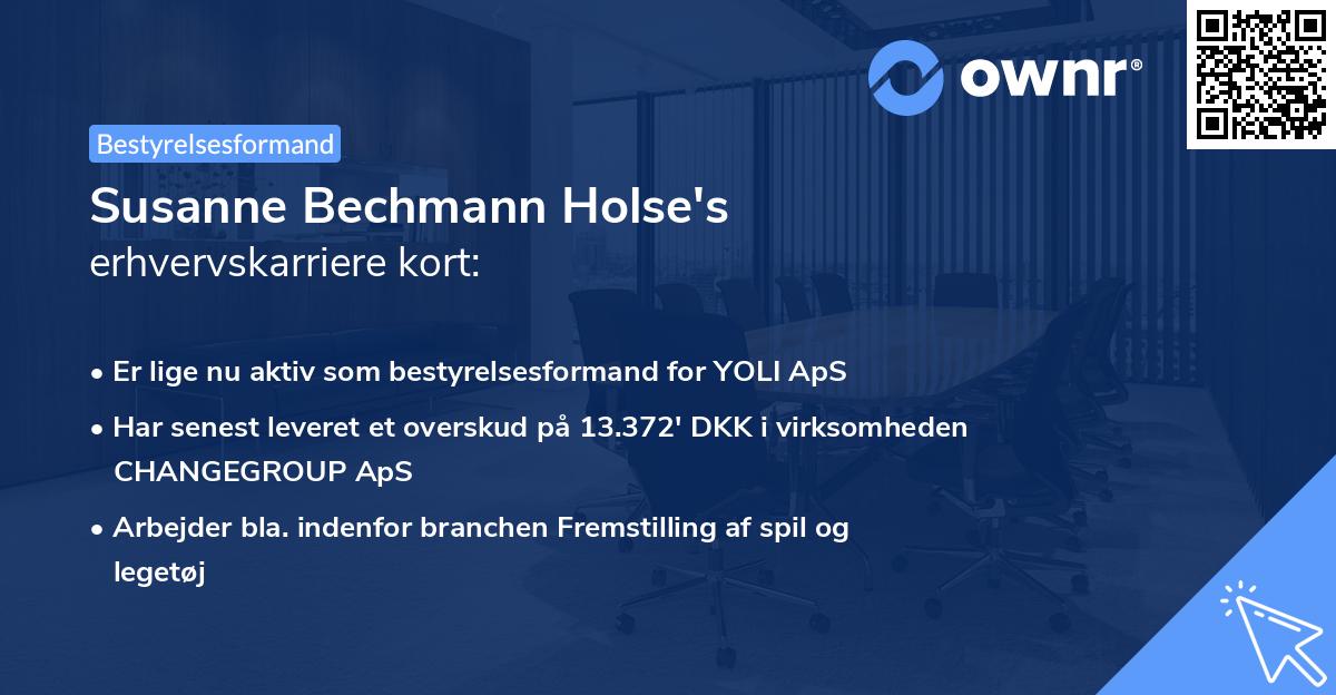 Susanne Bechmann Holse's erhvervskarriere kort