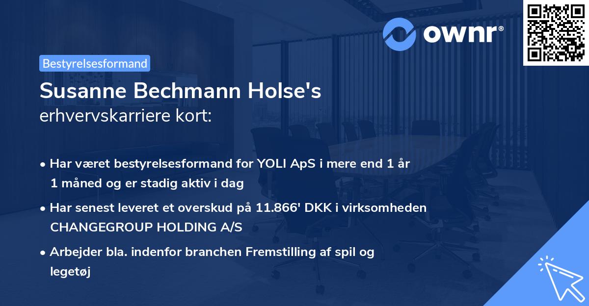 Susanne Bechmann Holse's erhvervskarriere kort