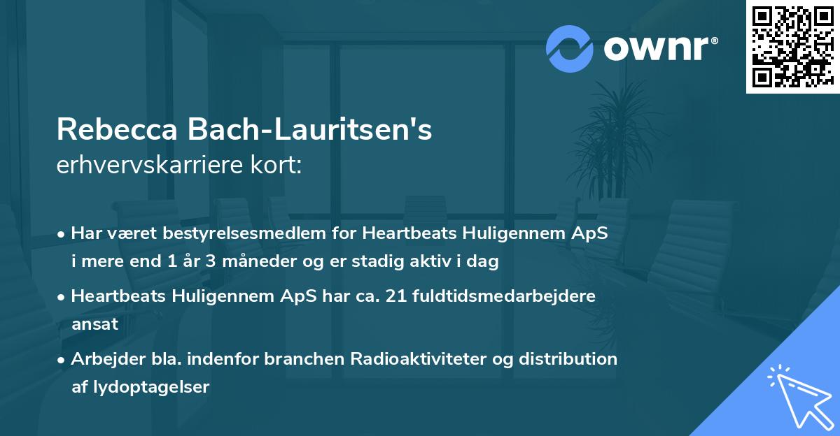 Rebecca Bach-Lauritsen's erhvervskarriere kort