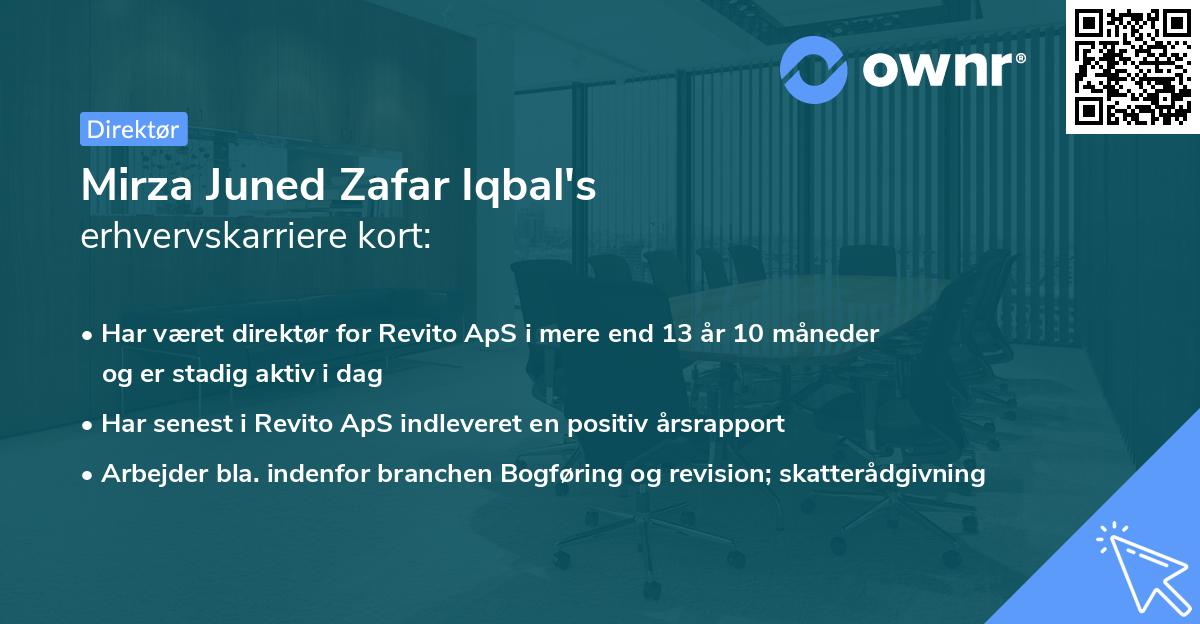 Mirza Juned Zafar Iqbal's erhvervskarriere kort