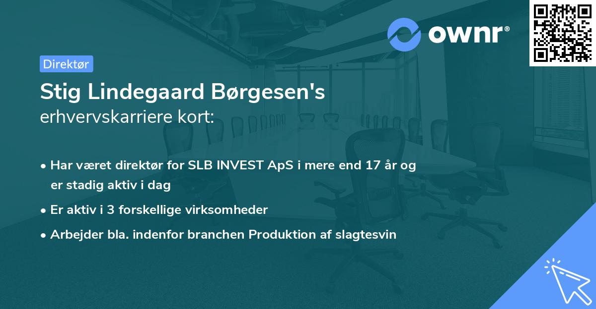 Stig Lindegaard Børgesen's erhvervskarriere kort