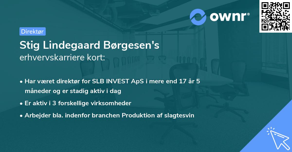 Stig Lindegaard Børgesen's erhvervskarriere kort