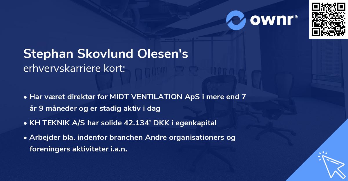 Stephan Skovlund Olesen's erhvervskarriere kort
