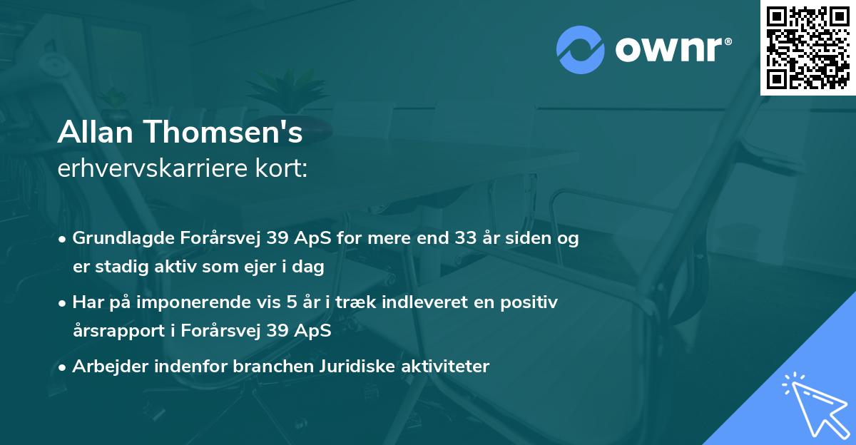 Allan Thomsen's erhvervskarriere kort