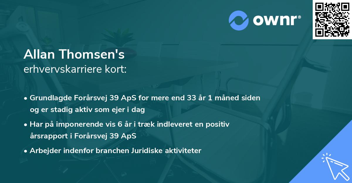Allan Thomsen's erhvervskarriere kort