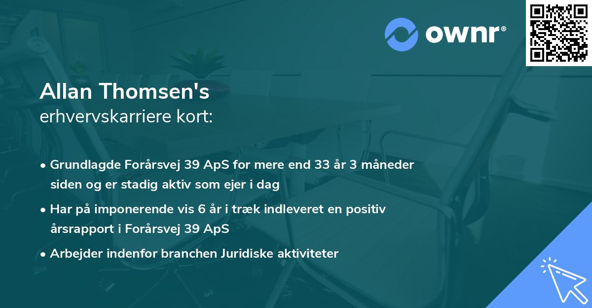 Allan Thomsen's erhvervskarriere kort